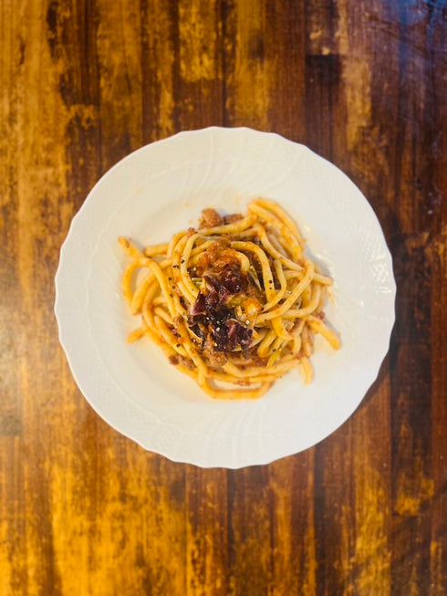 ピチ みかんイノシシとラディッキオのラグーソース