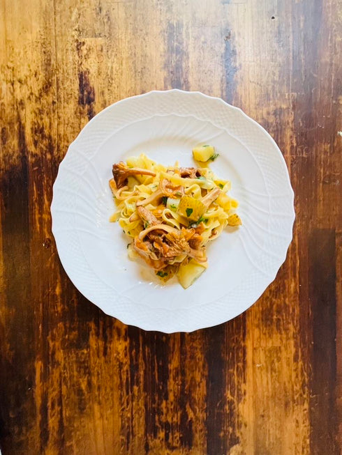 タリアテッレ フレッシュジロール茸とお芋のソース